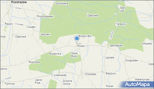 mapa Roszki, Roszki na mapie Targeo