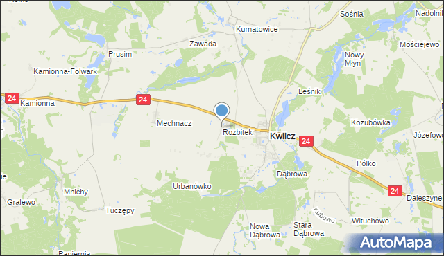 mapa Rozbitek, Rozbitek na mapie Targeo