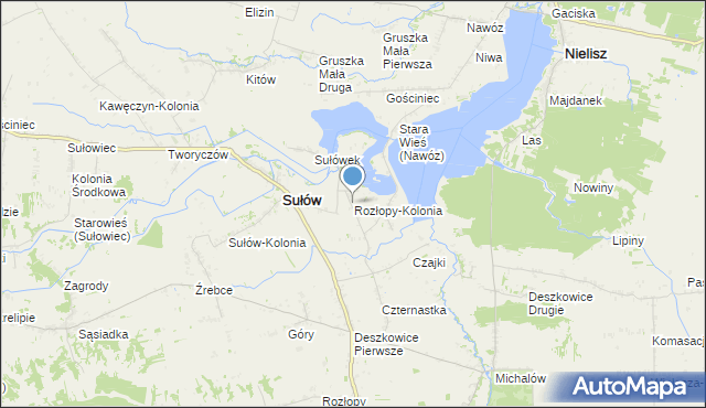 mapa Rozłopy-Kolonia, Rozłopy-Kolonia na mapie Targeo