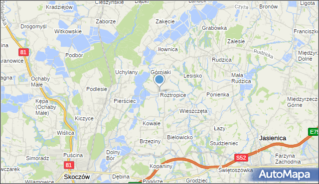 mapa Roztropice, Roztropice na mapie Targeo