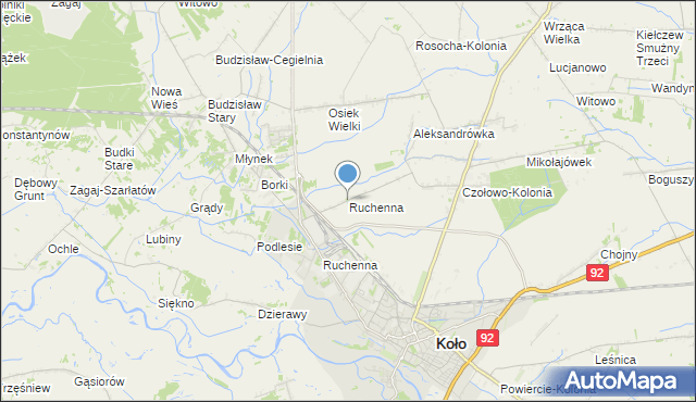 mapa Ruchenna, Ruchenna na mapie Targeo