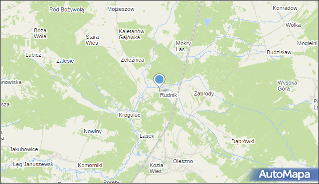 mapa Rudnik, Rudnik gmina Krasocin na mapie Targeo