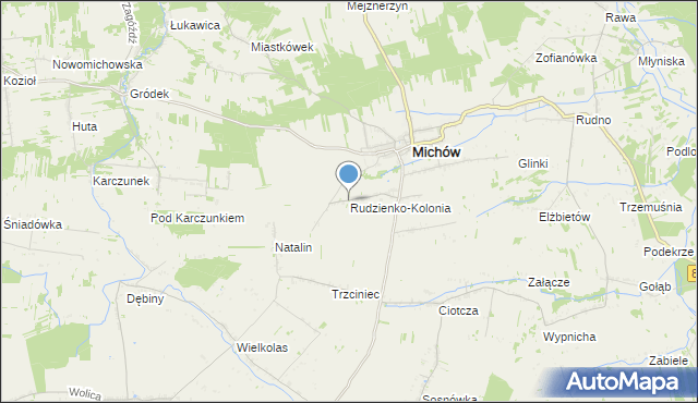 mapa Rudzienko-Kolonia, Rudzienko-Kolonia na mapie Targeo