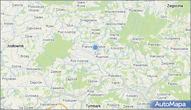 mapa Rupniów, Rupniów na mapie Targeo