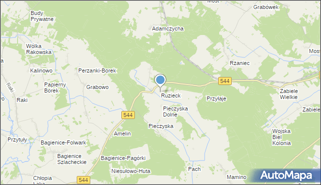 mapa Ruzieck, Ruzieck na mapie Targeo