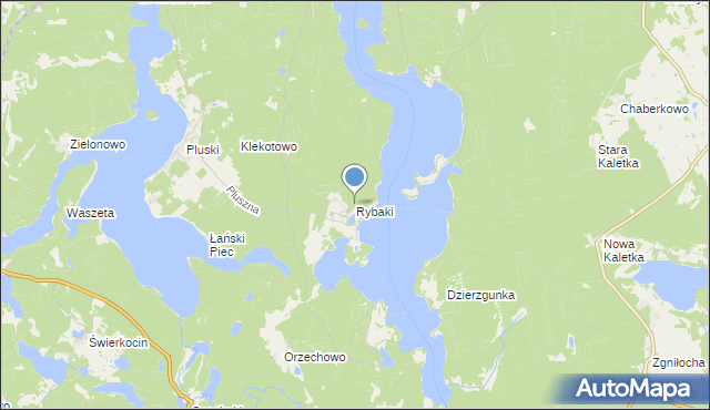 mapa Rybaki, Rybaki gmina Stawiguda na mapie Targeo