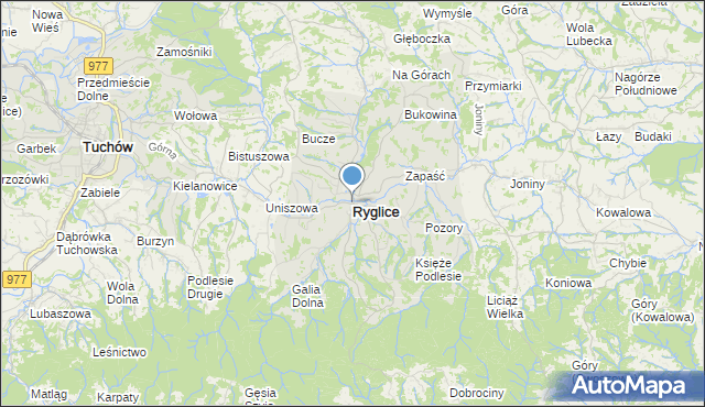 mapa ryglice Mapa Ryglice, Ryglice na mapie Targeo