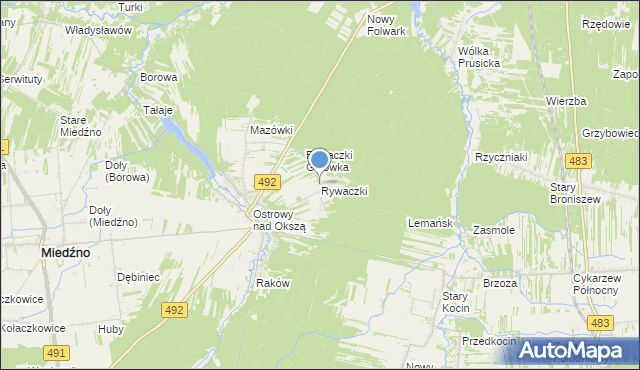 mapa Rywaczki, Rywaczki na mapie Targeo