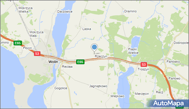 mapa Rzeczyn, Rzeczyn na mapie Targeo