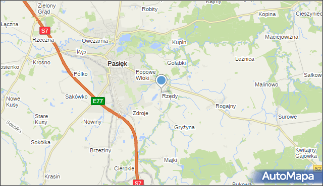 mapa Rzędy, Rzędy na mapie Targeo