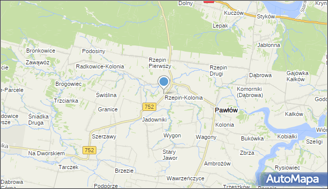 mapa Rzepin-Kolonia, Rzepin-Kolonia na mapie Targeo