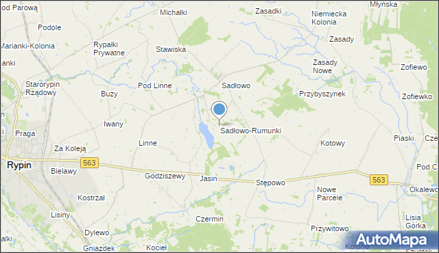 mapa Sadłowo-Rumunki, Sadłowo-Rumunki na mapie Targeo