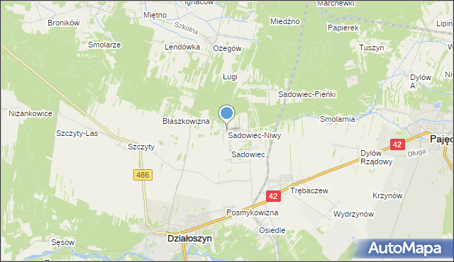 mapa Sadowiec-Niwy, Sadowiec-Niwy na mapie Targeo