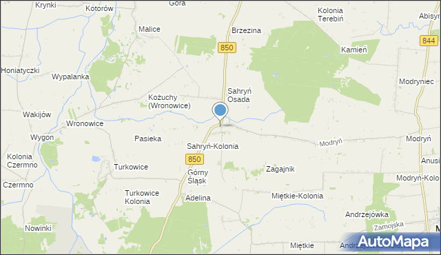 mapa Sahryń, Sahryń na mapie Targeo