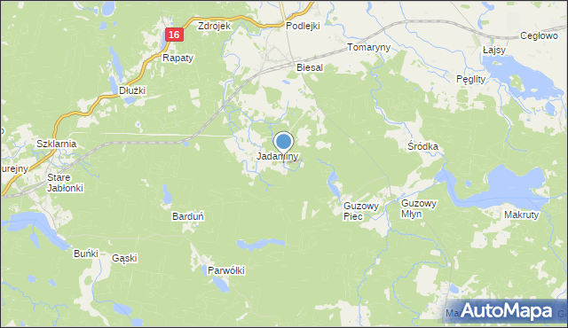 mapa Salminek, Salminek na mapie Targeo