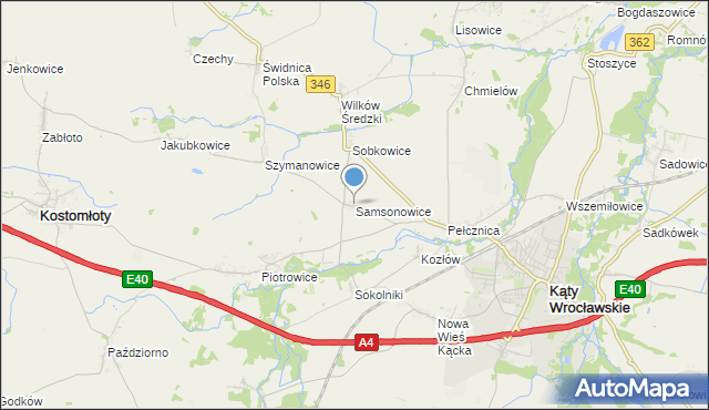 mapa Samsonowice, Samsonowice na mapie Targeo