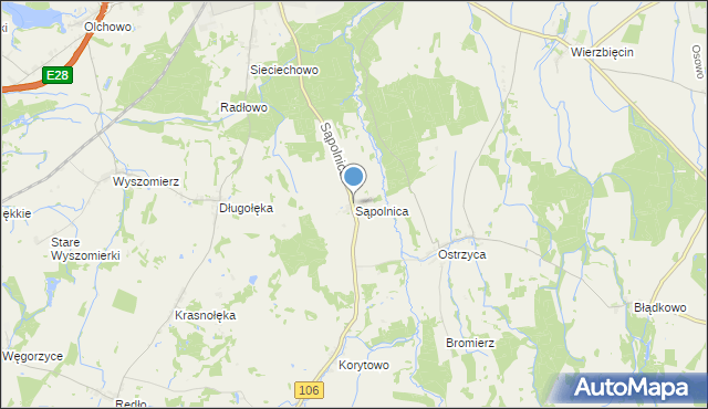 mapa Sąpolnica, Sąpolnica na mapie Targeo