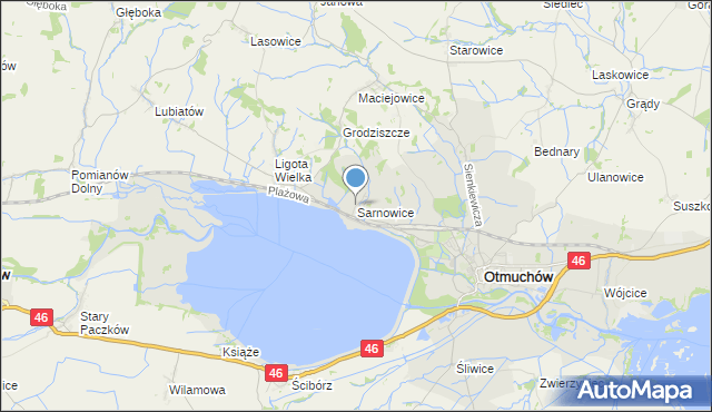 mapa Sarnowice, Sarnowice na mapie Targeo