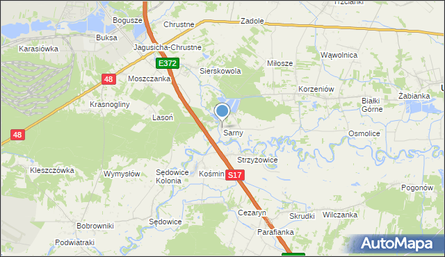 mapa Sarny, Sarny gmina Ułęż na mapie Targeo