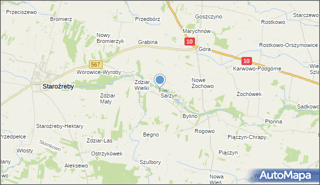 mapa Sarzyn, Sarzyn na mapie Targeo