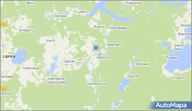 mapa Sątoczno, Sątoczno gmina Lipnica na mapie Targeo