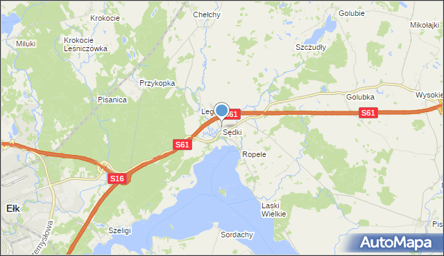 mapa Sędki, Sędki gmina Ełk na mapie Targeo