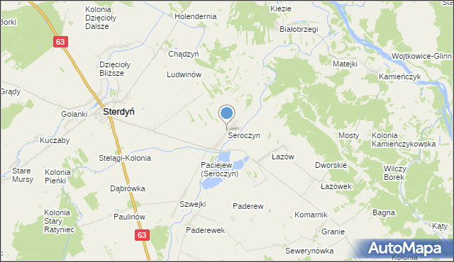 mapa Seroczyn, Seroczyn gmina Sterdyń na mapie Targeo