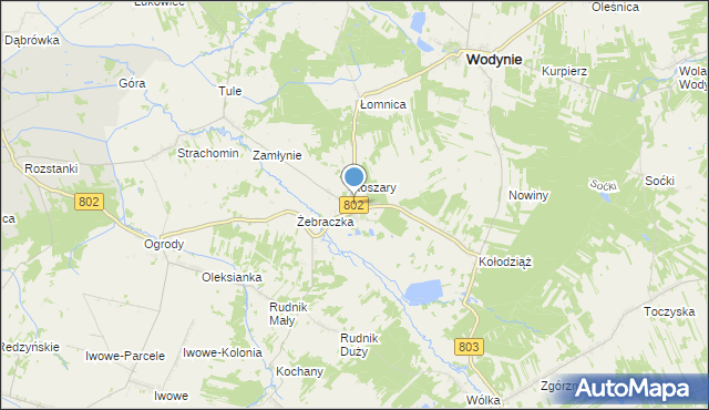 mapa Seroczyn, Seroczyn gmina Wodynie na mapie Targeo