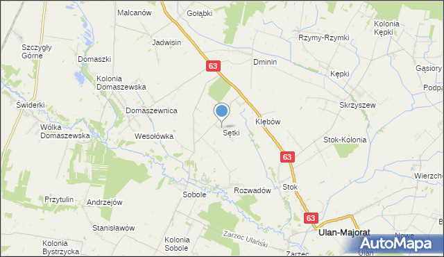 mapa Sętki, Sętki na mapie Targeo