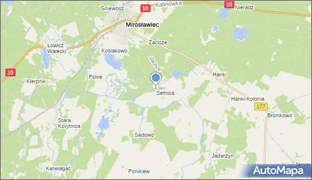 mapa Setnica, Setnica na mapie Targeo