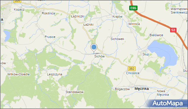 mapa Sichów, Sichów na mapie Targeo