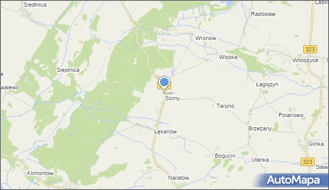mapa Siciny, Siciny gmina Niechlów na mapie Targeo