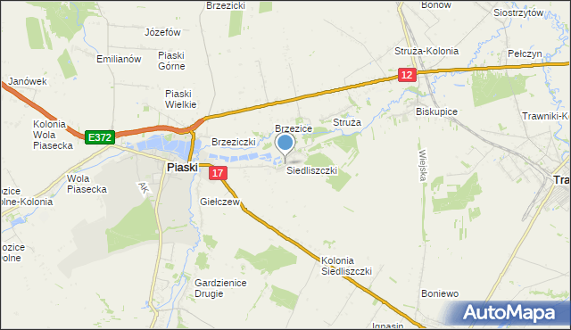 mapa Siedliszczki, Siedliszczki gmina Piaski na mapie Targeo