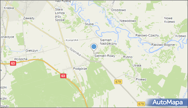 mapa Siemień-Rowy, Siemień-Rowy na mapie Targeo