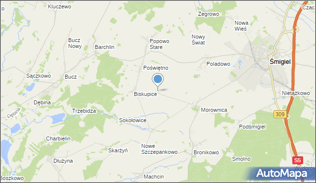 mapa Sikorzyn, Sikorzyn gmina Śmigiel na mapie Targeo