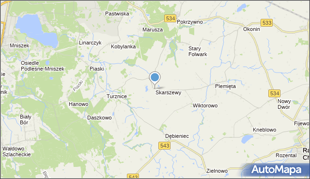 mapa Skarszewy, Skarszewy gmina Grudziądz na mapie Targeo