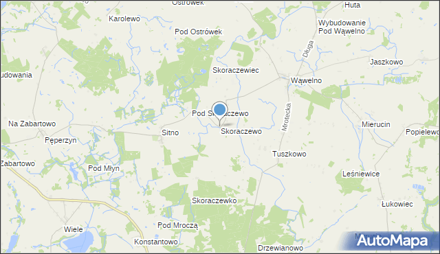 mapa Skoraczewo, Skoraczewo gmina Sośno na mapie Targeo