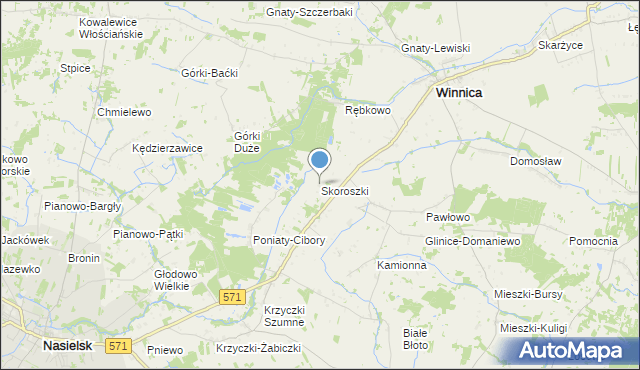 mapa Skoroszki, Skoroszki na mapie Targeo