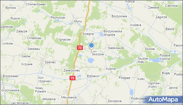 mapa Skorzów, Skorzów na mapie Targeo