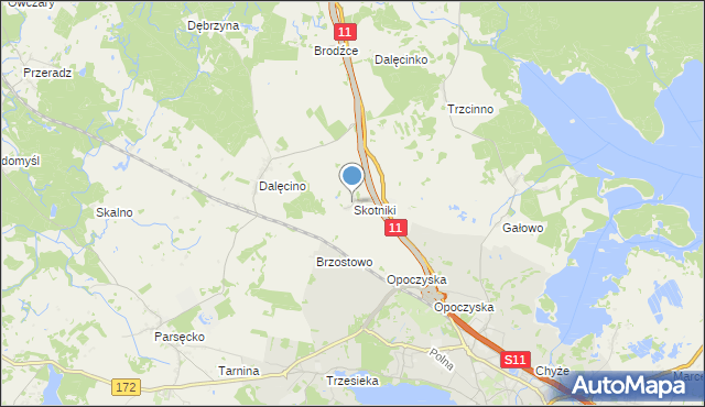 mapa Skotniki, Skotniki gmina Szczecinek na mapie Targeo