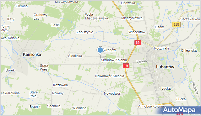 mapa Skrobów-Kolonia, Skrobów-Kolonia na mapie Targeo