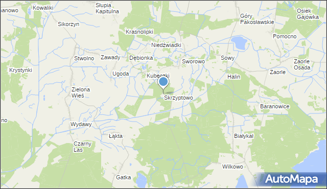 mapa Skrzyptowo, Skrzyptowo na mapie Targeo