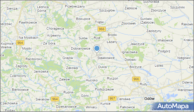 mapa Sławkowice, Sławkowice na mapie Targeo