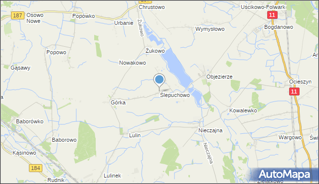 mapa Ślepuchowo, Ślepuchowo na mapie Targeo