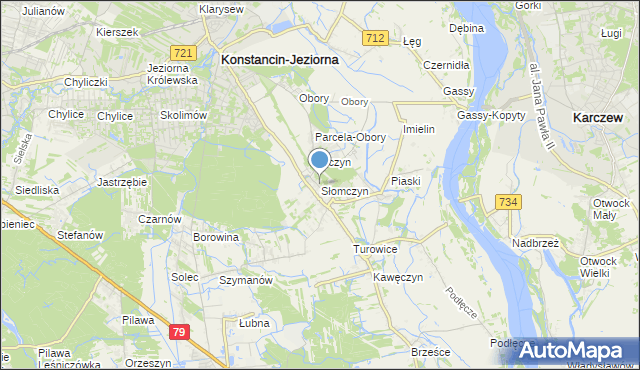 mapa Słomczyn, Słomczyn gmina Konstancin-Jeziorna na mapie Targeo