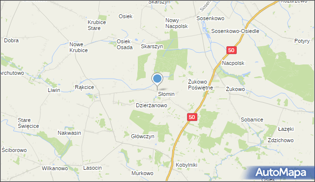 mapa Słomin, Słomin gmina Wyszogród na mapie Targeo