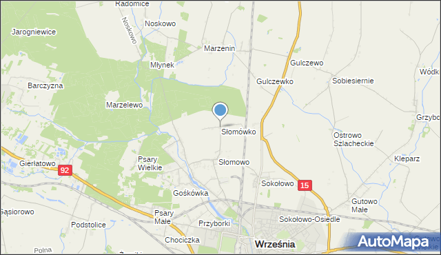 mapa Słomówko, Słomówko na mapie Targeo