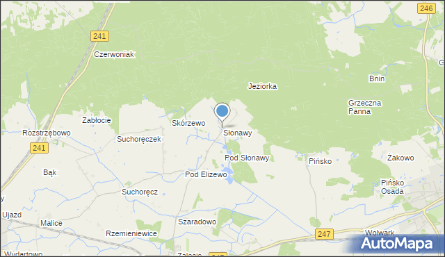 mapa Słonawy, Słonawy gmina Szubin na mapie Targeo