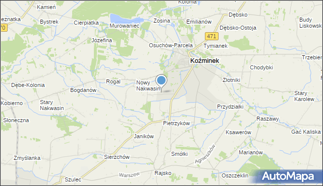 mapa Słowiki, Słowiki gmina Koźminek na mapie Targeo