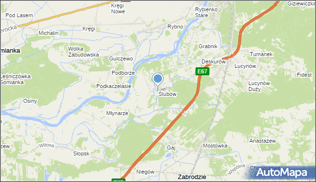 mapa Ślubów, Ślubów gmina Wyszków na mapie Targeo